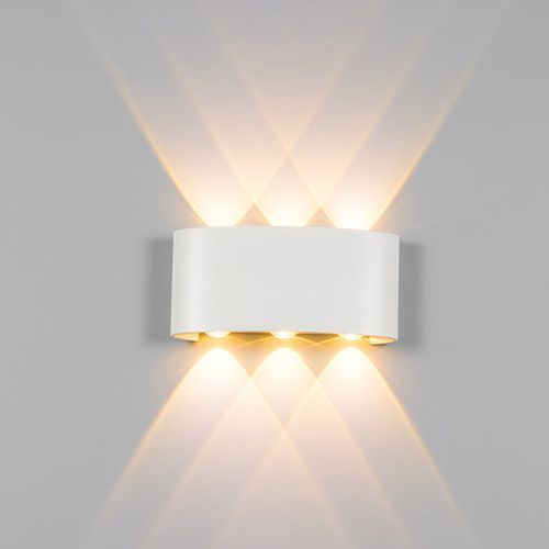 6w Applique Murale Moderne Blanc Lampe Murale LED D'intérieur En Aluminium, Blanc Chaud