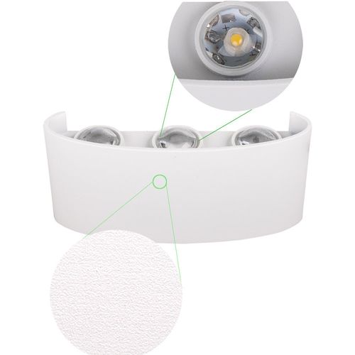 6w Applique Murale Moderne Blanc Lampe Murale LED D'intérieur En Aluminium, Blanc Chaud