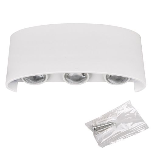 Applique Murale Moderne 6w Blanc Lampe Murale LED D'intérieur En Aluminium, Blanc Chaud
