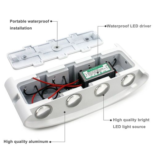 Applique Murale Moderne 6w Blanc Lampe Murale LED D'intérieur En Aluminium, Blanc Chaud