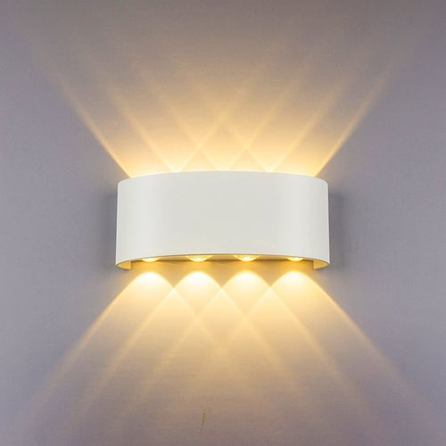 Applique Murale Moderne 8w Blanc Lampe Murale LED D'intérieur En Aluminium, Blanc Chaud