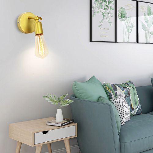 Applique Murale Rétro Lampe Murale Vintage Applique Murale Simple Créative Or