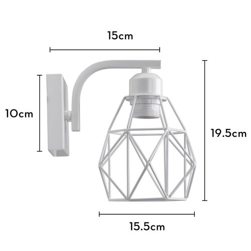 2pcs Applique Murale D'intérieur Rétro Lampe Murale En Métal Applique Murale Rétro Moderne Blanc