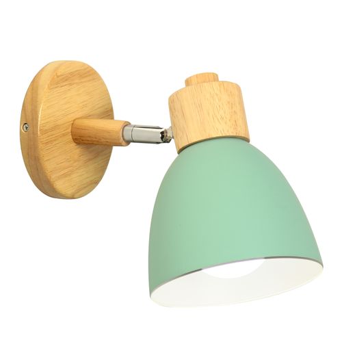Applique Murale Moderne Applique Murale Nordique En Bois, Lampe Murale Rétro Vintage Vert