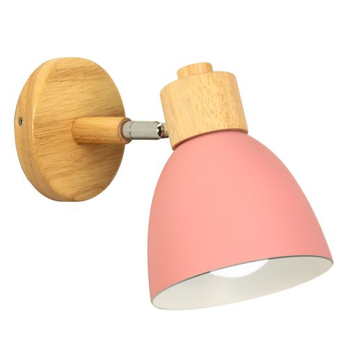 Applique Murale Moderne Applique Murale Nordique En Bois, Lampe Murale Rétro Vintage Rose