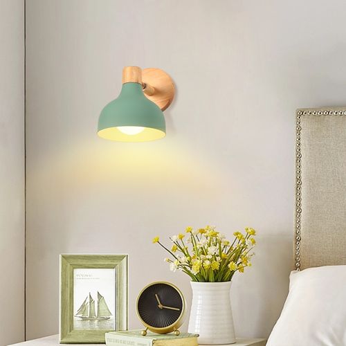 Applique Murale Rétro Lampe Murale Réglable En Bois Métal Applique Murale Vintage (vert)