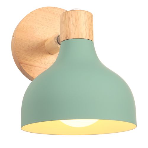 Applique Murale Rétro Lampe Murale Réglable En Bois Métal Applique Murale Vintage (vert)