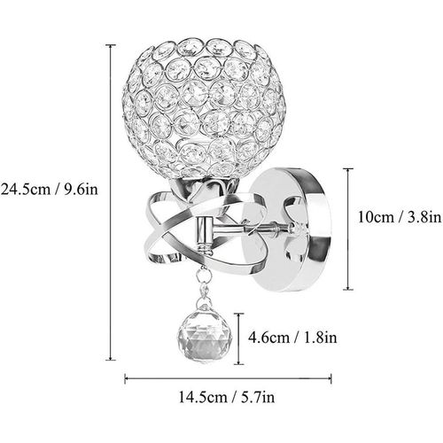 Applique Murale En Cristal Moderne Lampe Murale D'intérieur Applique Murale Nordique Argent