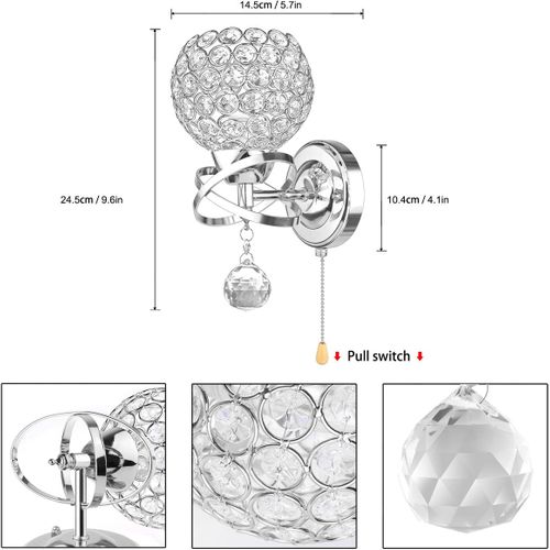 Lampe Murale D'intérieur Applique Murale En Cristal Moderne Applique Murale Nordique Argent