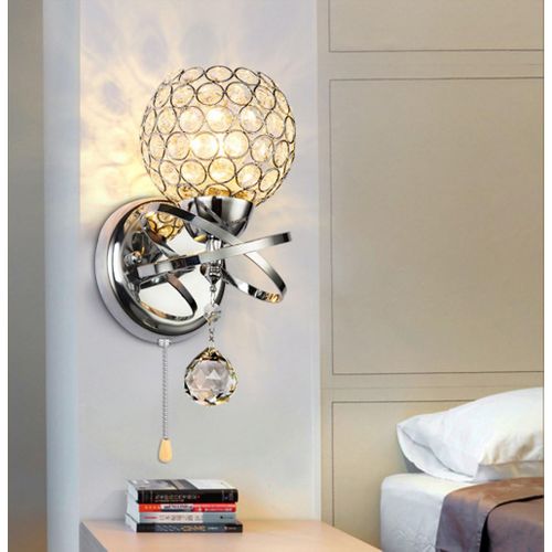 2pcs Lampe Murale D'intérieur Applique Murale En Cristal Moderne Applique Murale Nordique Argent