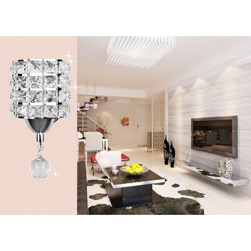2x-applique Murale D'intérieur Moderne Lampe Murale En Cristal Applique Murale Créative Argent