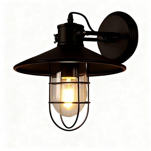 Lampe Murale Rétro Applique Murale Vintage E27 Applique Murale Fer Noire