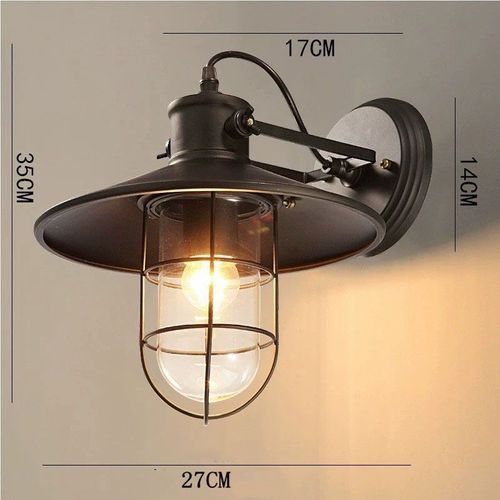 Lampe Murale Rétro Applique Murale Vintage E27 Applique Murale Fer Noire