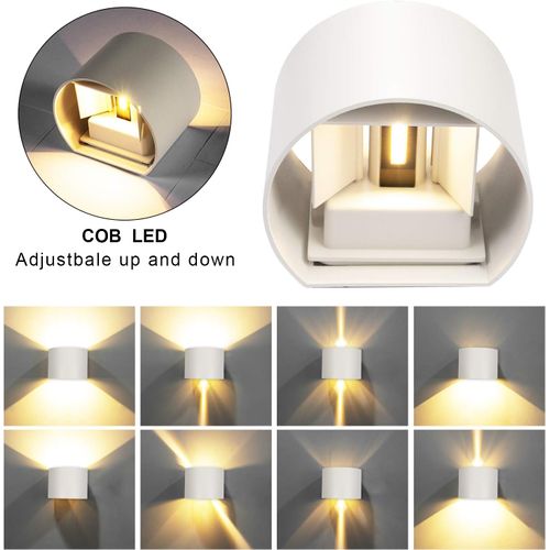 Applique Murale LED 12w Noir D'intérieur Applique Murale Aluminium Moderne Blanc Chaud