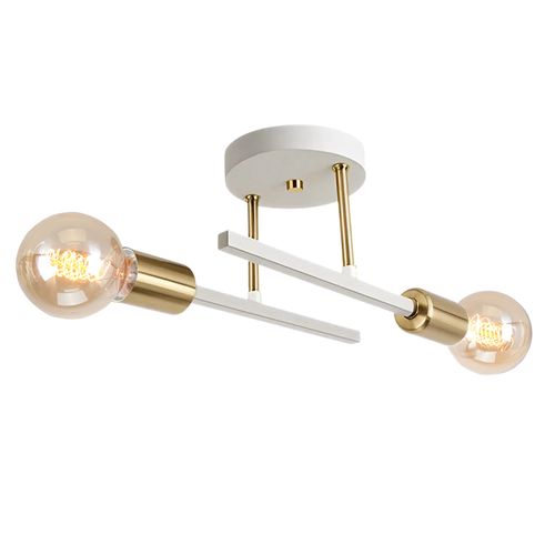 2 Lumières Applique Murale Rétro Blanc Plafonnier Moderne Applique Murale Vintage E27