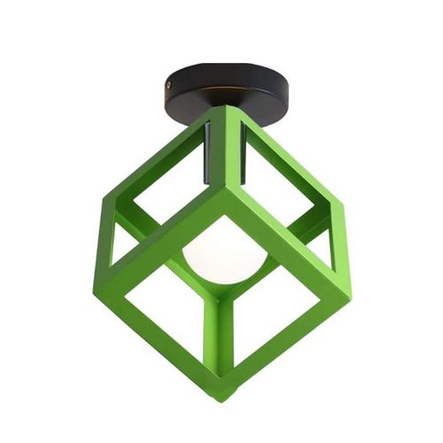Lampe De Plafond En Forme De Cube Luminaire Plafonnier Moderne Plafonnier Rétro Vintage Vert