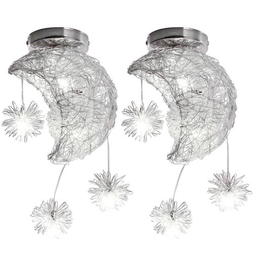 (2x) Luminaire Plafonnier Lune Lampe De Plafond Moderne 15cm Plafonnier Rétro Vintage