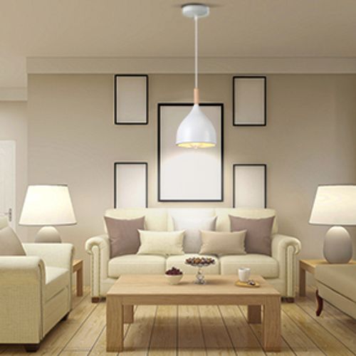 2pcs Plafonnier Moderne Suspension Luminaire Rétro Lustre Métal Blanc Suspension Lustre D'intérieur