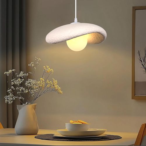 20cm Suspension Lustre Moderne Lustre Créatif D'intérieur Plafonnier Rétro E27 Blanc