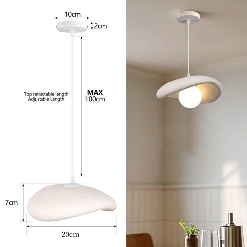 20cm Suspension Lustre Moderne Lustre Créatif D'intérieur Plafonnier Rétro E27 Blanc