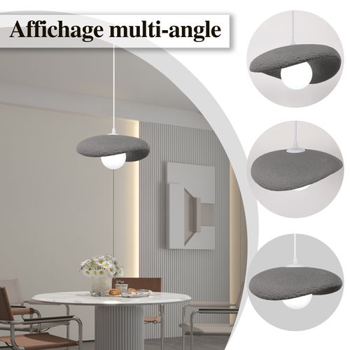 20cm Suspension Lustre Moderne Lustre Créatif D'intérieur Plafonnier Rétro E27 Gris