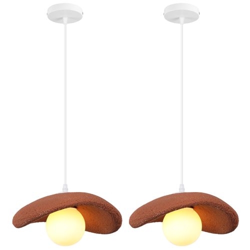 2pcs 20cm Suspension Lustre Moderne Lustre Créatif D'intérieur Plafonnier Rétro E27 Orange