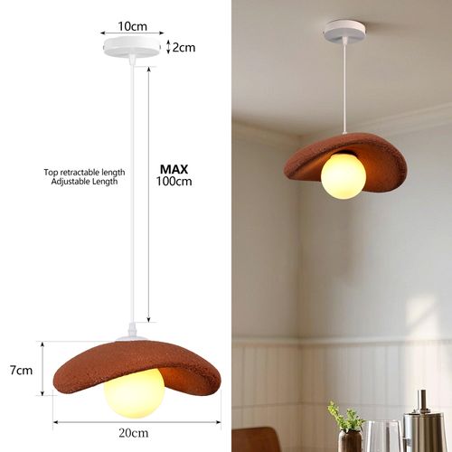 2pcs 20cm Suspension Lustre Moderne Lustre Créatif D'intérieur Plafonnier Rétro E27 Orange