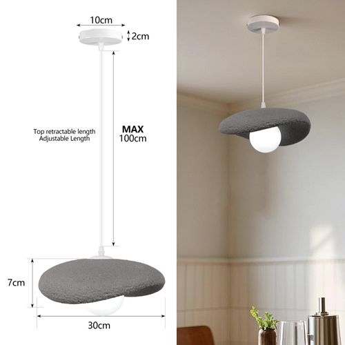 30cm Suspension Lustre Moderne Lustre Créatif D'intérieur Plafonnier Rétro E27 Gris