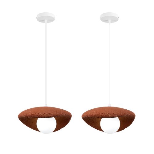 2pcs 30cm Suspension Lustre Moderne Lustre Créatif D'intérieur Plafonnier Rétro E27 Orange