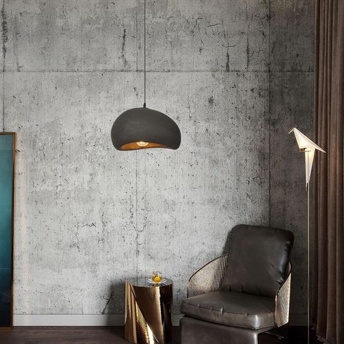 30cm Lustre Personnalisé D'intérieur Plafonnier Rétro E27 Suspension Lustre Moderne Noir