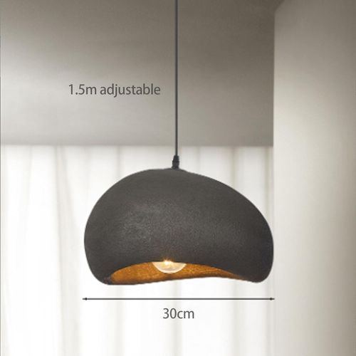 30cm Lustre Personnalisé D'intérieur Plafonnier Rétro E27 Suspension Lustre Moderne Noir