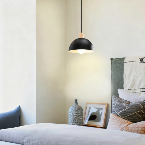 20cm Lustre En Métal Vintage Suspension Luminaire Moderne Lampe à Suspension D'intérieur Noir