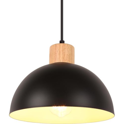 20cm Lustre En Métal Vintage Suspension Luminaire Moderne Lampe à Suspension D'intérieur Noir