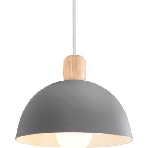20cm Lustre En Métal Vintage Suspension Luminaire Moderne Lampe à Suspension D'intérieur Gris