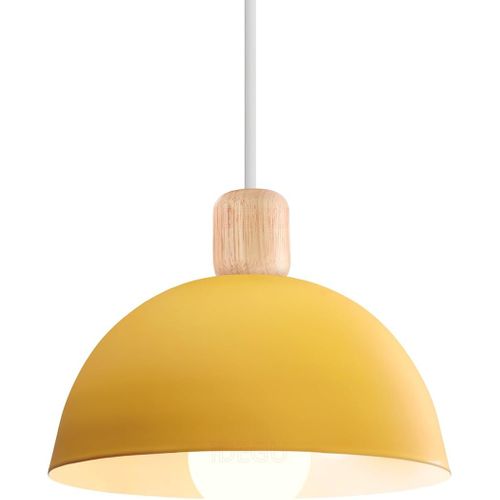 20cm Lustre En Métal Vintage Suspension Luminaire Moderne Lampe à Suspension D'intérieur Jaune