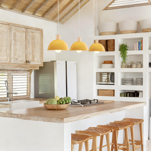 2pcs 20cm Lustre En Métal Vintage Suspension Luminaire Moderne Lampe à Suspension D'intérieur Jaune