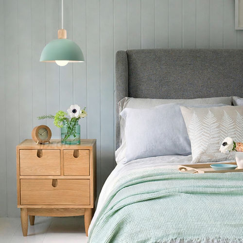 2pcs 20cm Lustre En Métal Vintage Suspension Luminaire Moderne Lampe à Suspension D'intérieur Vert