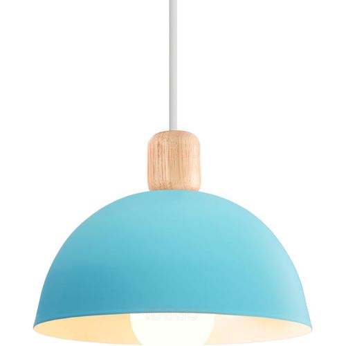 20cm Lustre En Métal Vintage Suspension Luminaire Moderne Lampe à Suspension D'intérieur Bleu