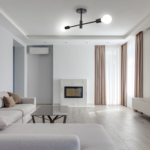 Lampe De Plafond En Métal Plafonnier Moderne 2 Lumières Noir Plafonniers D'intérieur E27