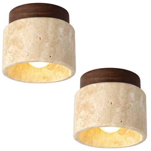 (2x) Plafonnier Rétro Nordique Lampe De Plafond Cylindrique Plafonnier Moderne Pour Porche G9
