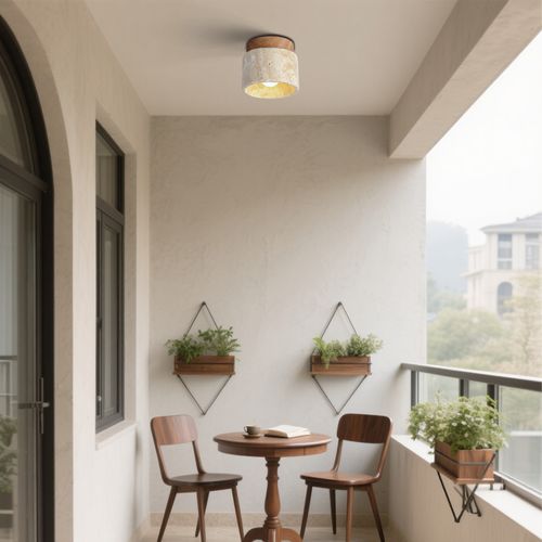 Plafonnier Moderne Plafonnier Rétro Nordique Lampe De Plafond Cylindrique Pour Porche G9