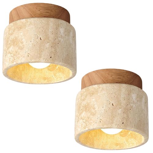 (2x) Plafonnier Moderne Plafonnier Rétro Nordique Lampe De Plafond Cylindrique Pour Porche G9