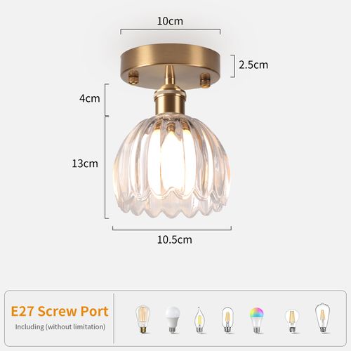 Lampe De Plafond En Cristal Plafonnier En Verre Plafonnier Rétro Lustre Moderne E27