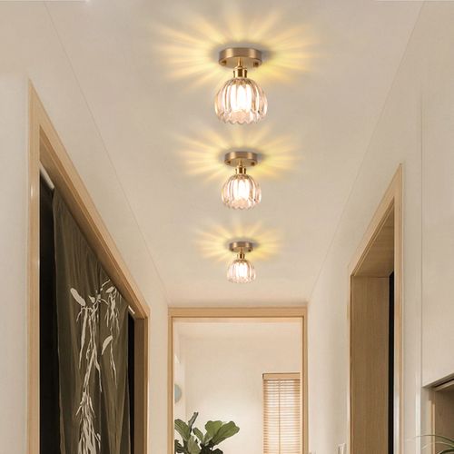 2pcs Lampe De Plafond En Cristal Plafonnier En Verre Plafonnier Rétro Lustre Moderne E27