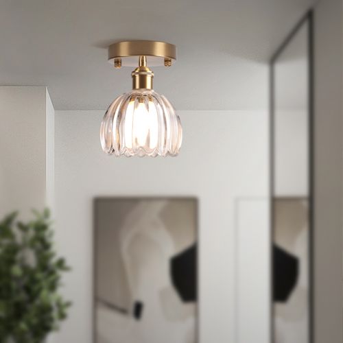 2pcs Lampe De Plafond En Cristal Plafonnier En Verre Plafonnier Rétro Lustre Moderne E27