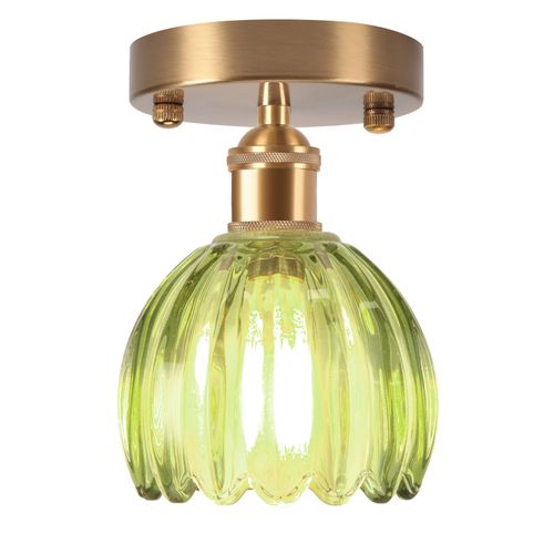 Lampe De Plafond En Cristal Plafonnier En Verre Plafonnier Rétro Lustre Moderne E27 Vert