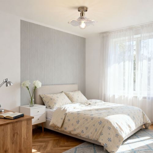 2pcs Plafonnier En Verre Lampe De Plafond En Cristal Plafonnier Rétro Lustre Moderne E27