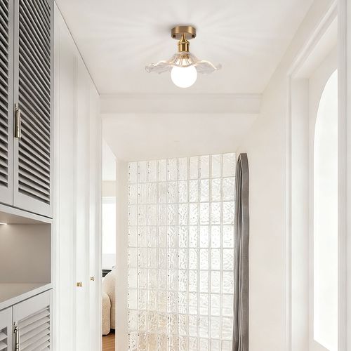 2pcs Plafonnier En Verre Lampe De Plafond En Cristal Plafonnier Rétro Lustre Moderne E27