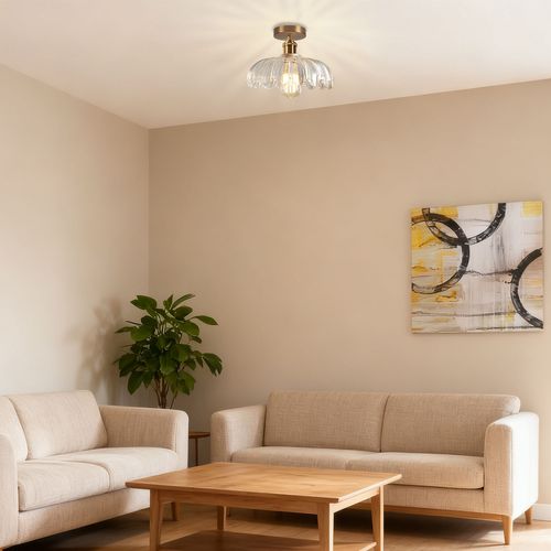 Plafonnier En Verre Lampe De Plafond En Cristal Plafonnier Rétro Vintage Lustre Moderne