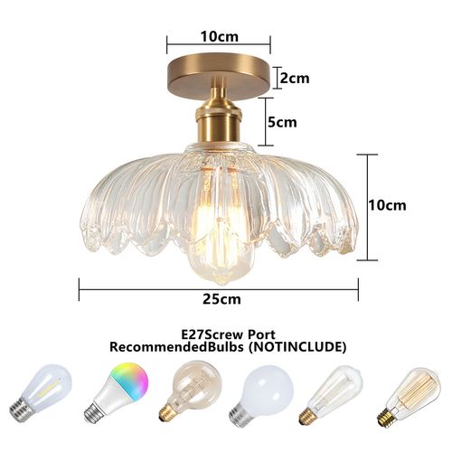 Plafonnier En Verre Lampe De Plafond En Cristal Plafonnier Rétro Vintage Lustre Moderne